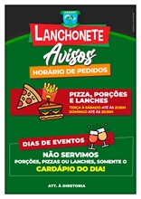 AVISO - Horário de pedidos